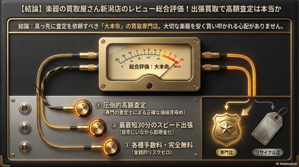 【結論】楽器の買取屋さん新潟店のレビュー総合評価！出張買取で高額査定は本当か
