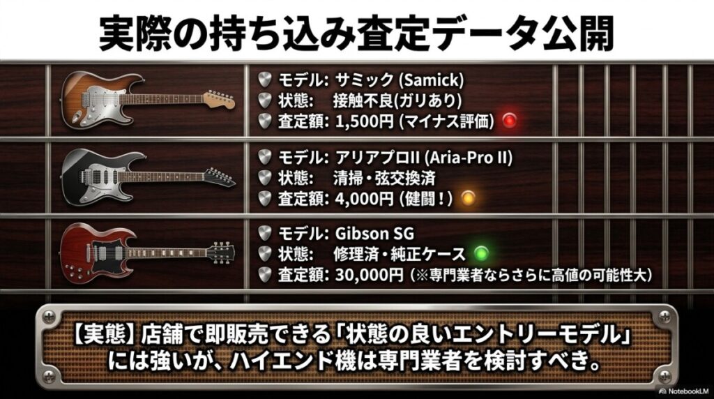 実際の持ち込み査定データ