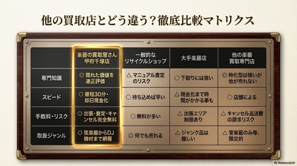 他の買い取り店との違いについて