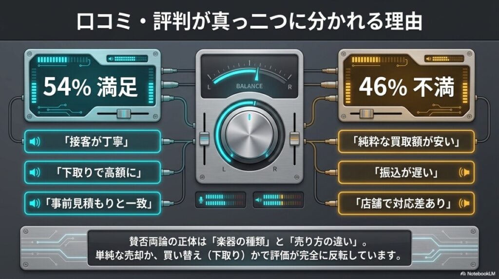島村楽器の買取評判・口コミを徹底分析！査定のリアルな実態の図解