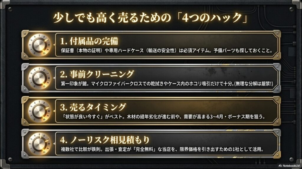 少しでも高く売るたのの4つのコツについて