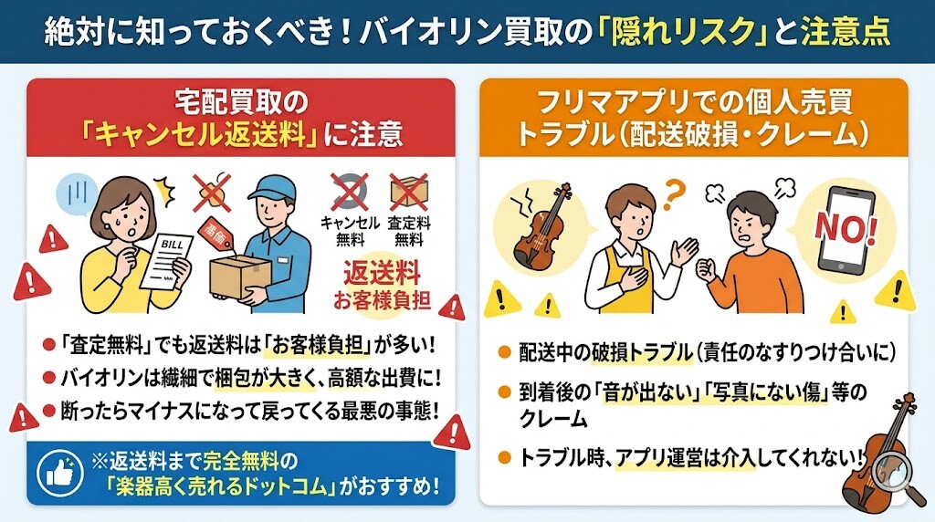 バイオリン買取の隠れたリスクと注意点