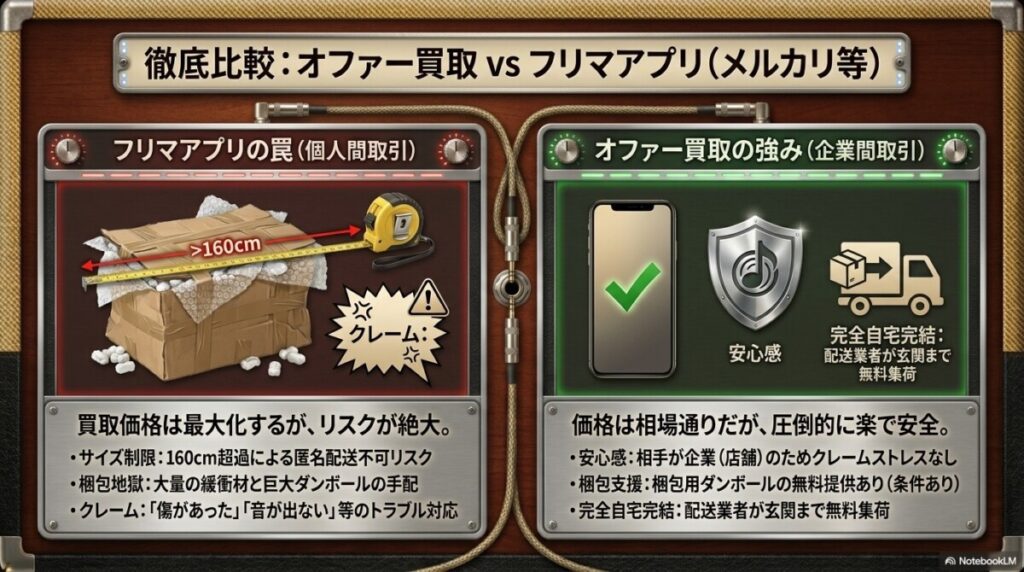 オファー買取とフリマアプリの徹底比較