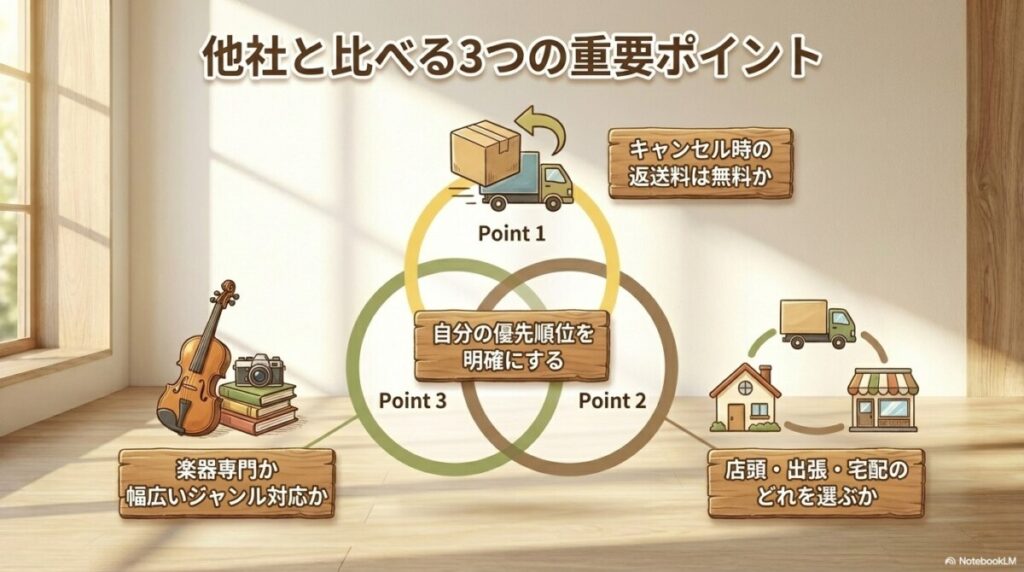 楽器買取アローズと他社18社を徹底比較！送料やキャンセル料の違いとは？
