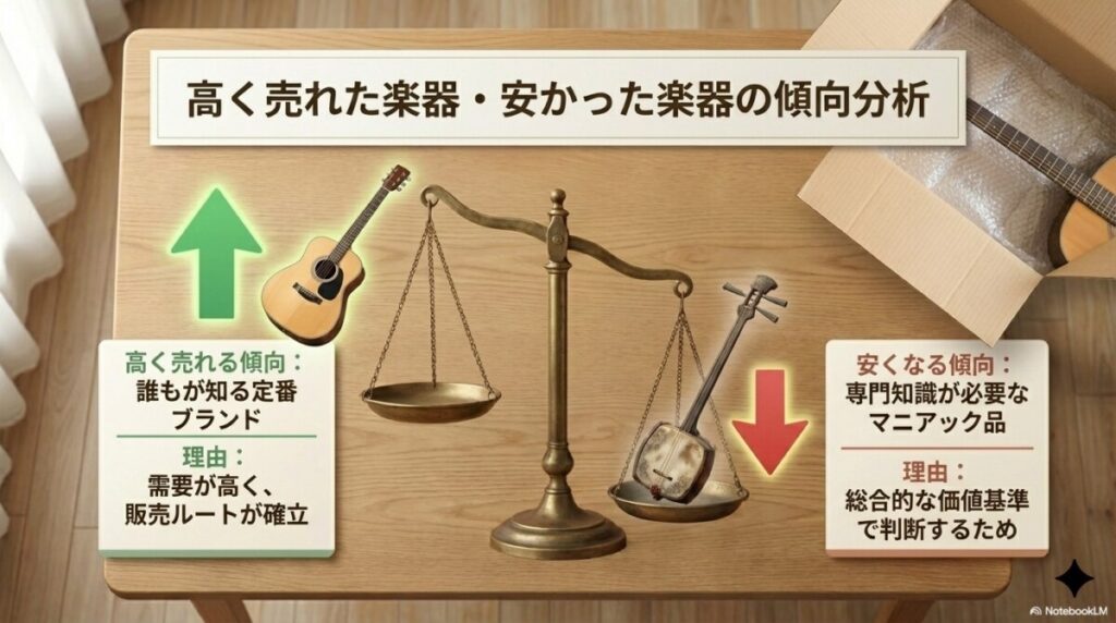 口コミ50件から読み解く!福ちゃんで高く売れた楽器・安かった楽器の傾向分析