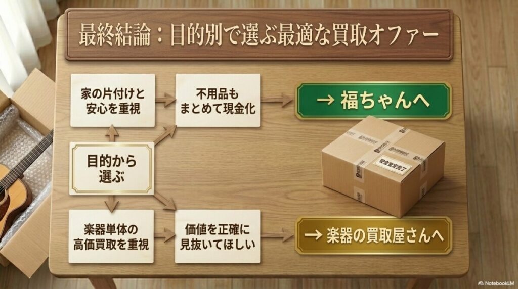 まとめ:福ちゃんの口コミを参考に、あなたに最適な楽器買取を!