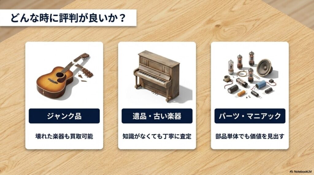 【シチュエーション別】ニーゴ・リユース楽器買取のリアルな評判・口コミを徹底分析