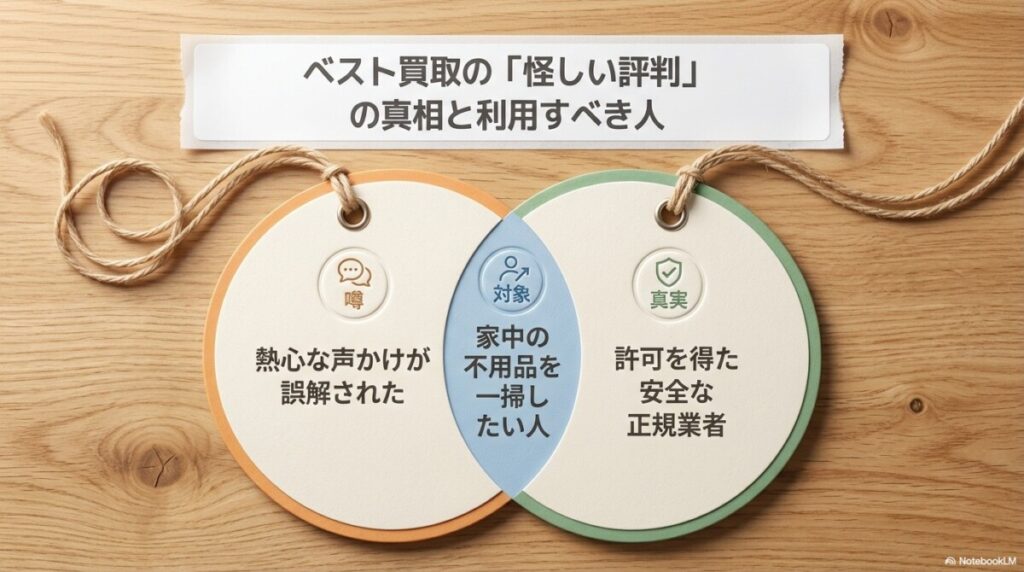 結論:ベスト買取の楽器買取の「怪しい評判」の真相と利用すべき人