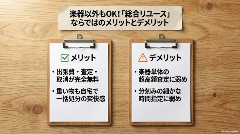 楽器以外もOK!ベスト買取の「総合リユース」ならではのメリットとデメリット