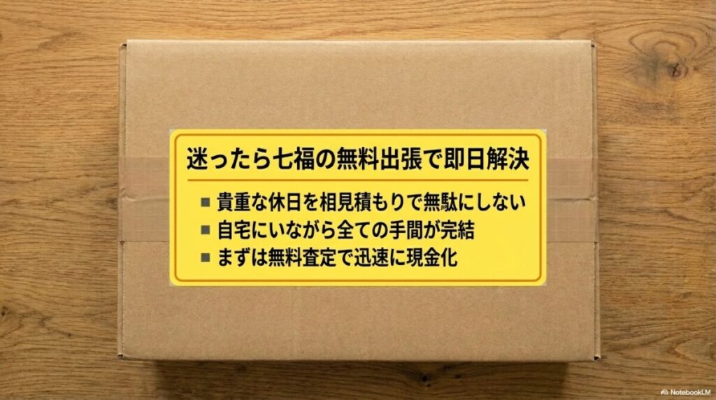 まとめ：楽器の処分に迷ったら、総合買取七福の無料出張買取で即日解決！