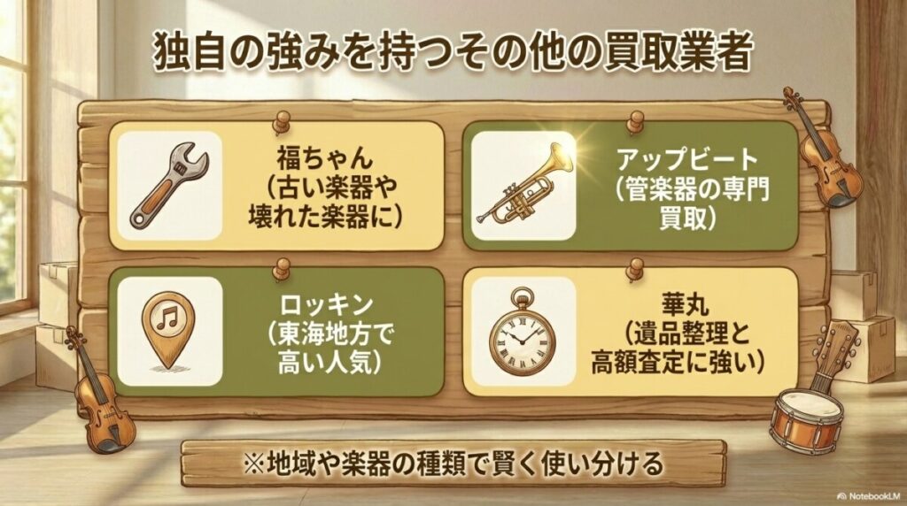 楽器買取アローズと比較したいその他の楽器買取業者8選