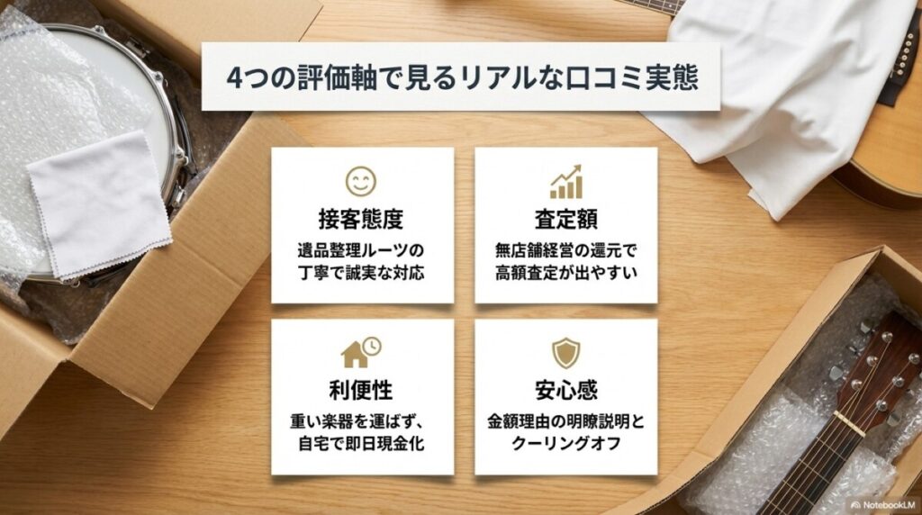 ウリエル楽器買取に関するリアルな口コミ・評判！4つの評価軸で徹底分析