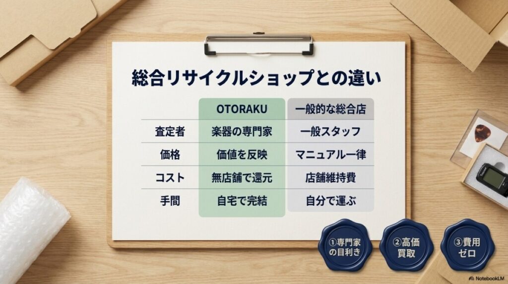 リサイクルショップとどう違う？OTORAKUでオーディオを無料査定する3つのメリット