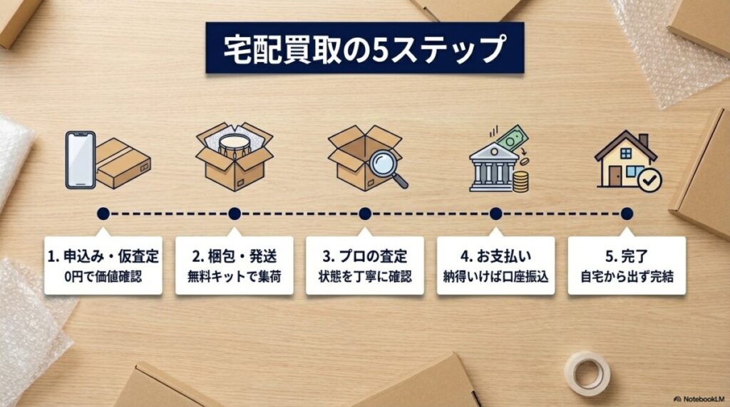 宅配買取の流れ：梱包して送るだけ！まずは0円で機材の価値をチェック