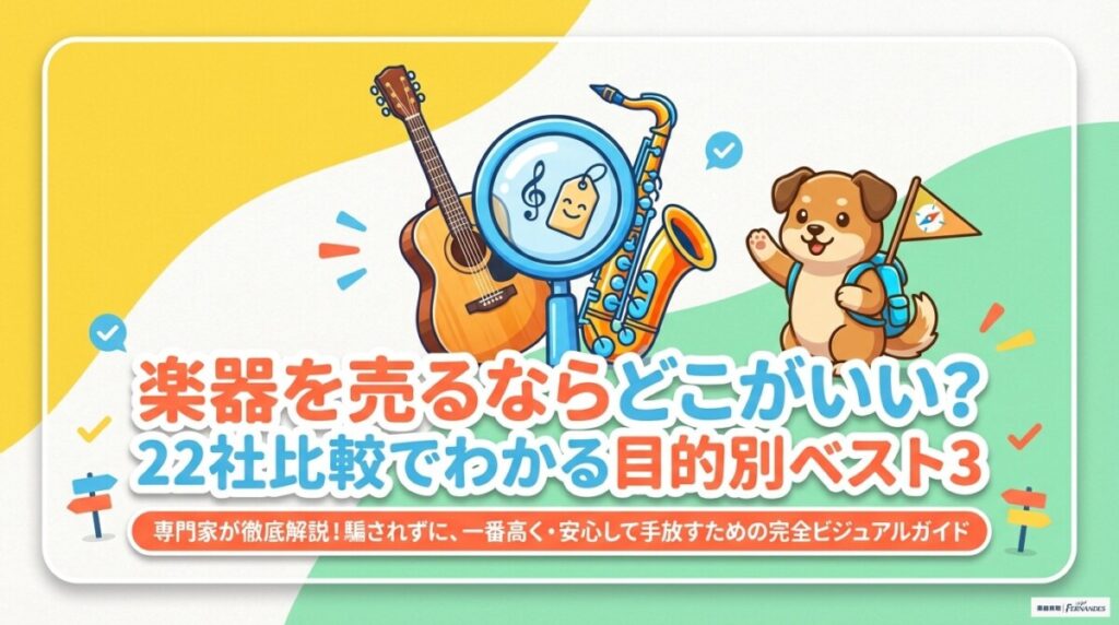 楽器を売るならどこがいい？22社比較でわかる目的別ベスト3　アイキャッチ画像