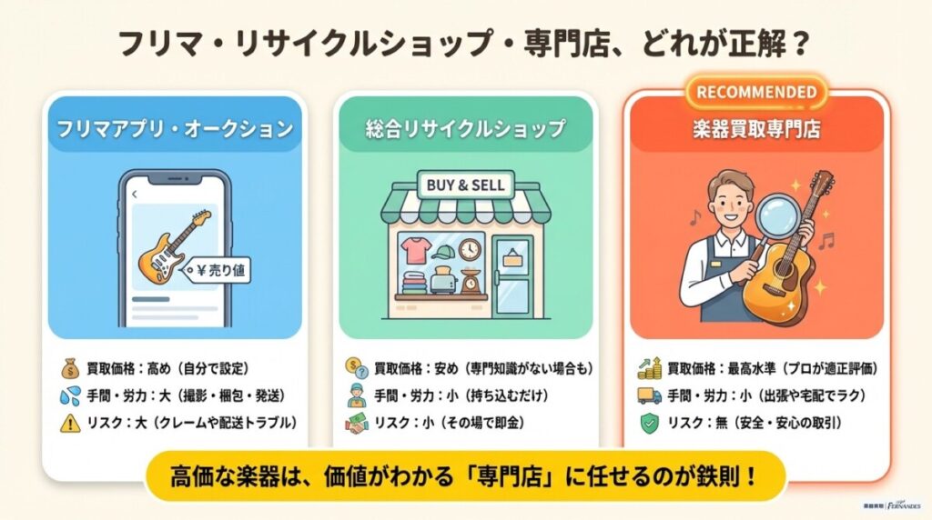 安全に売却するコツ　図解イラスト