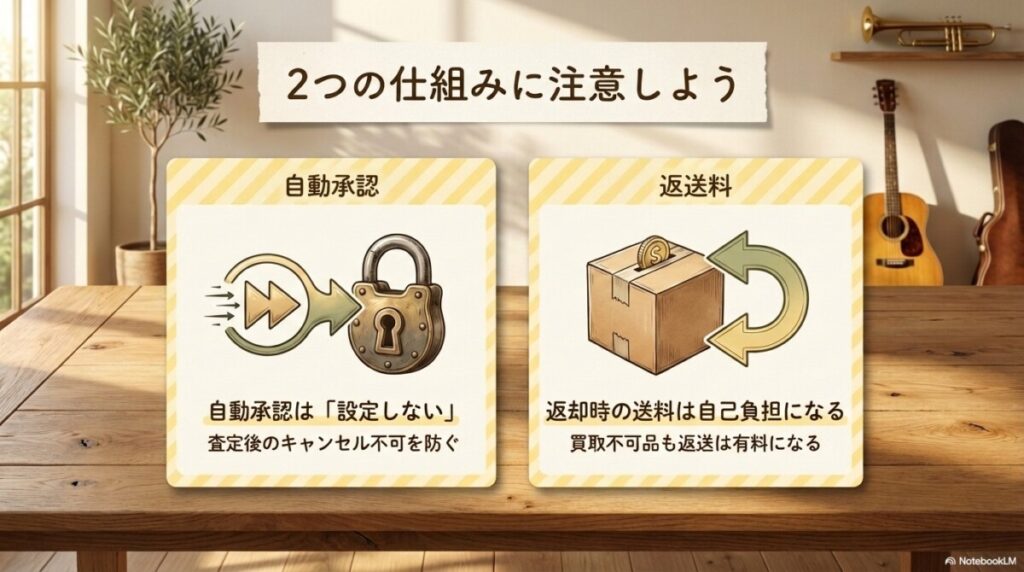 楽器買取アローズの「自動承認」と「キャンセル料」のリスクとは？