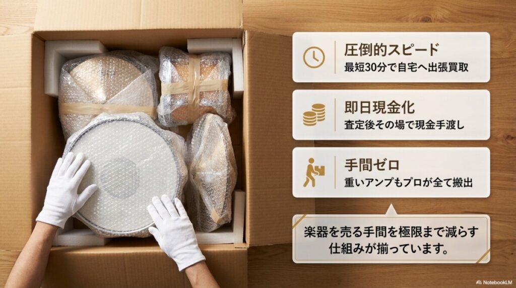【結論】楽器の買取屋さんの評判が良い理由！最短30分の出張買取と即日現金化の真相