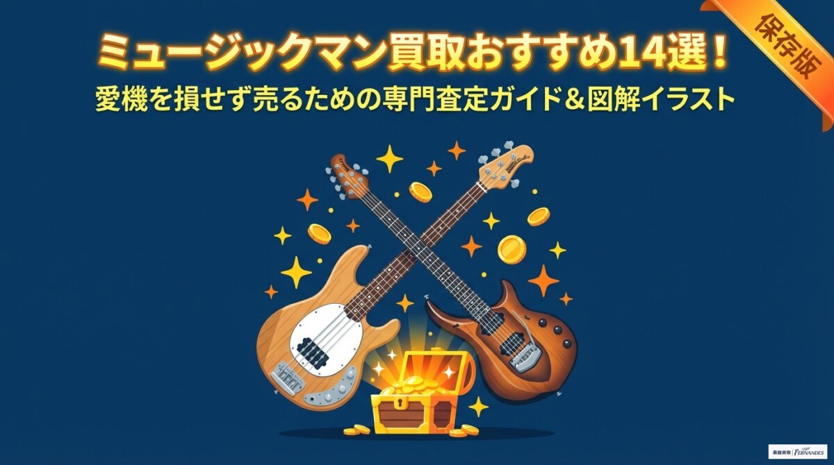 ミュージックマン買取おすすめ14選！愛機を損せず売る専門査定ガイド　アイキャッチ画像