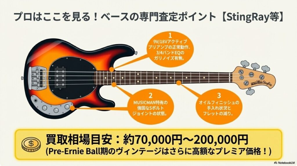 StingRay（スティングレイ）の買取相場と専門的査定ポイント　図解イラスト