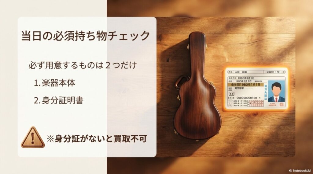 当日絶対に必要な持ち物(身分証明書など)