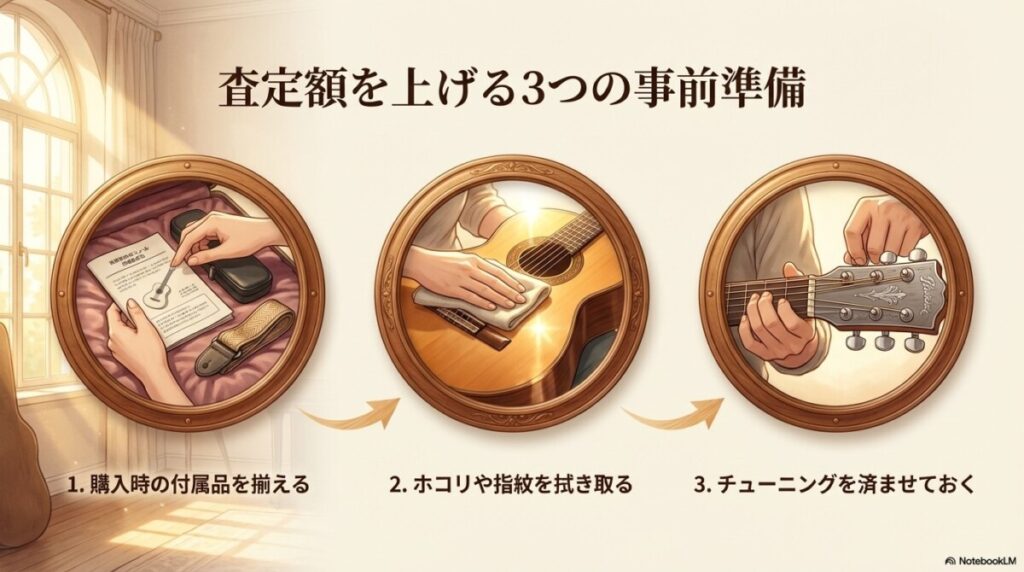 査定額を上げる3つの準備(付属品、清掃、チューニング)