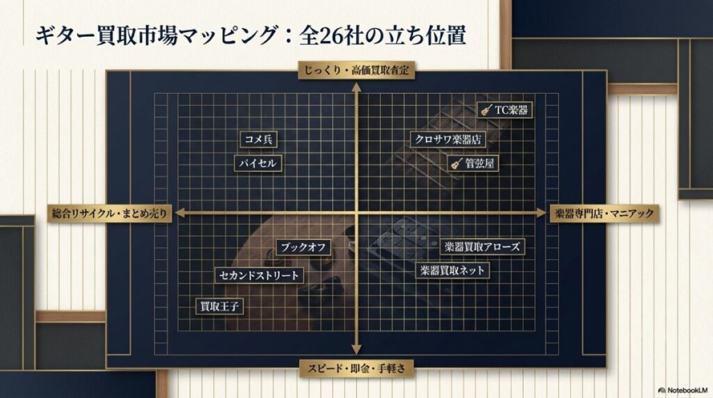 ギター買取おすすめ全26社・目的別データベース