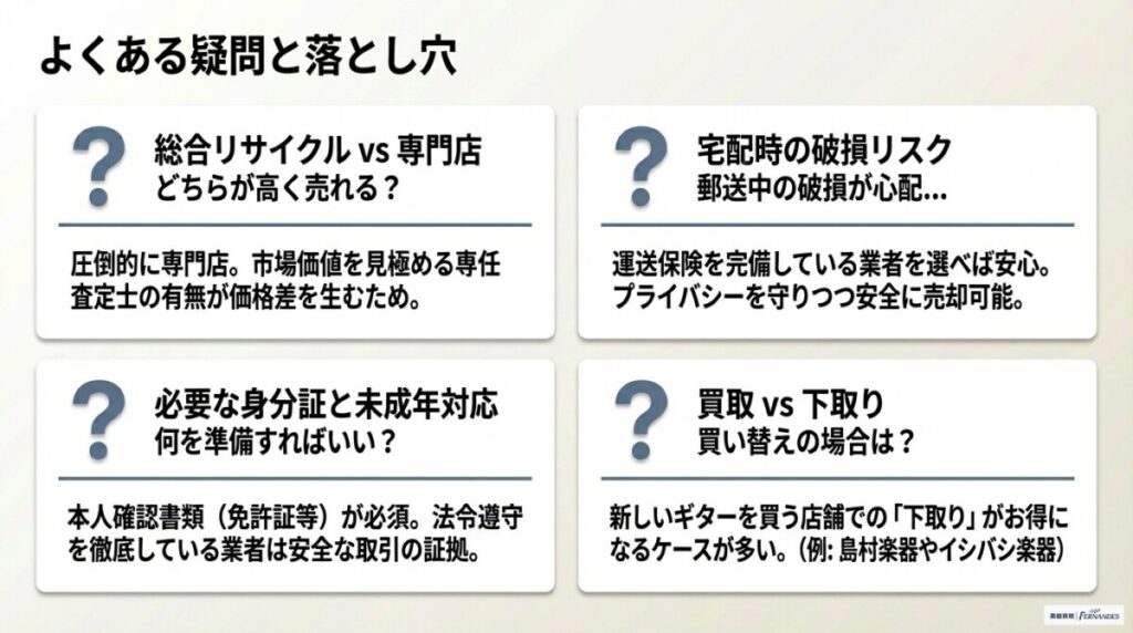 エレキギター買取のよくある質問(FAQ)