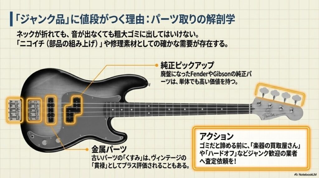 要注意！査定額が下がるジャンク品やベース特有の専門的な減額基準