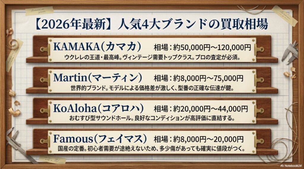 【2026年最新】ウクレレの買取相場は？人気ブランド別に解説