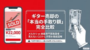 手取り額で比較！ギターをメルカリで売るvs買取業者おすすめ3社のアイキャッチ