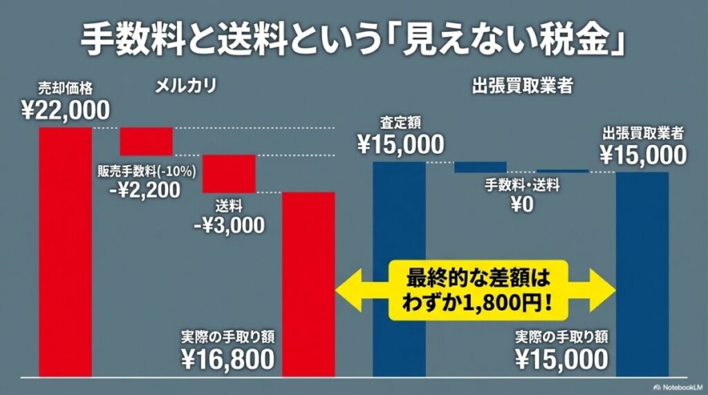 10%の販売手数料と高額送料！メルカリのリアルな手取り額事例