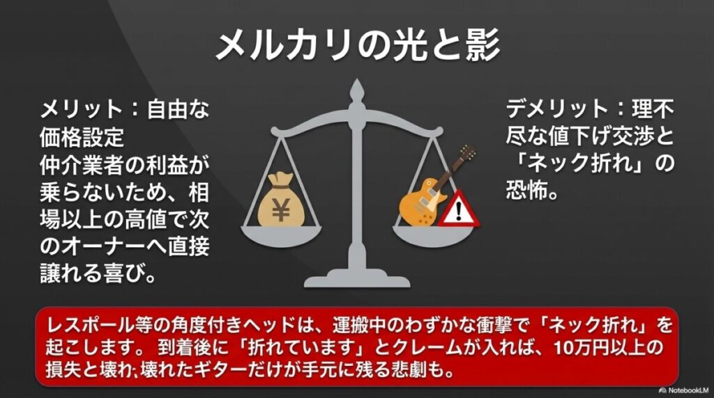 メルカリでギターを売るメリット・デメリットとリスク