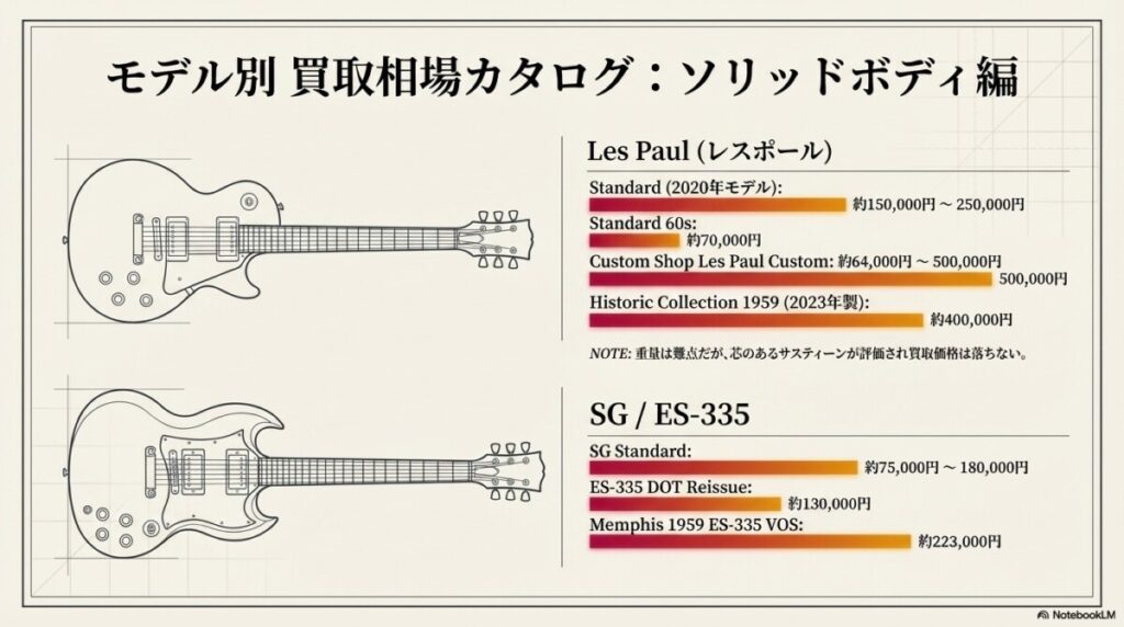 レスポール（Standard・Custom・ヒスコレなど）の買取相場はいくら？