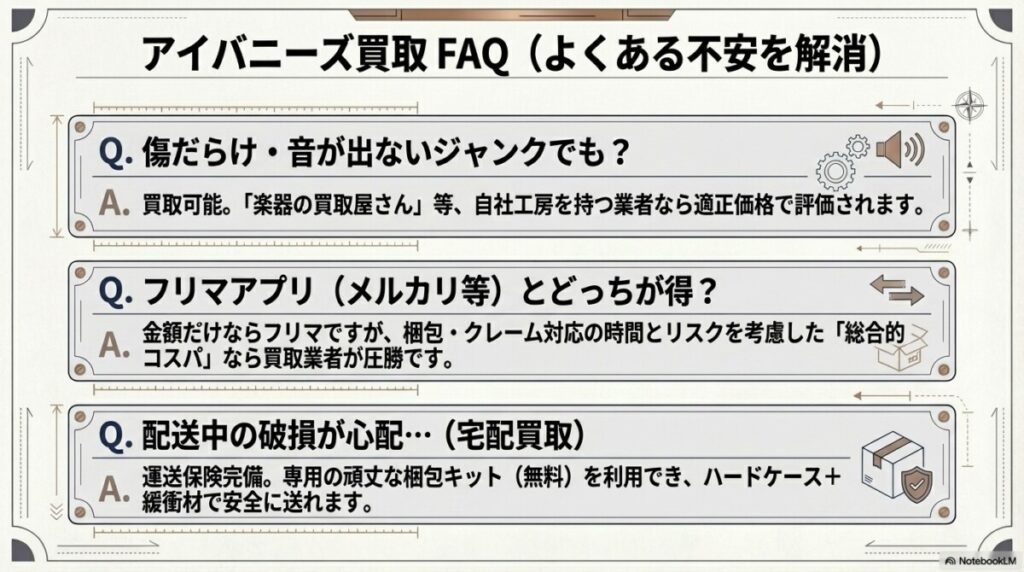 アイバニーズの買取査定に関するよくある質問（FAQ）