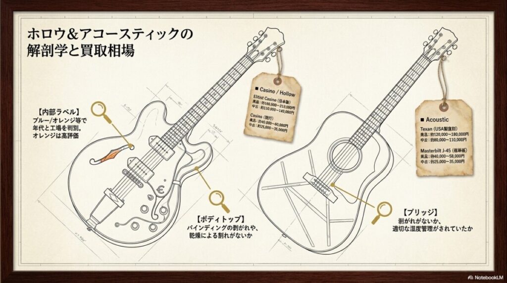 エピフォンのモデル別買取相場（レスポール・カジノ等の査定額）