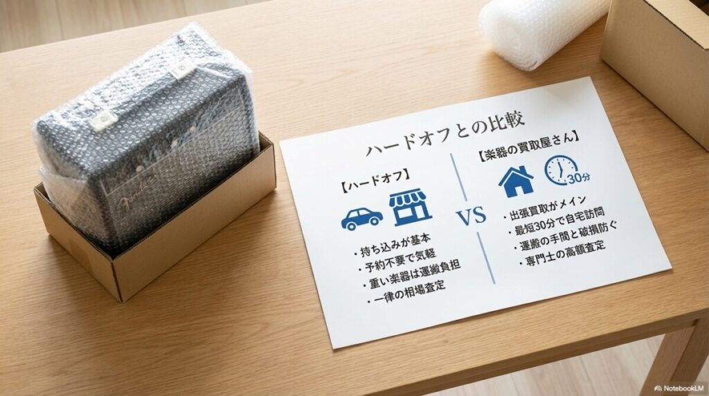 ハードオフ 厚木戸室店との比較は?店頭持ち込みと出張買取の違いは2つ?