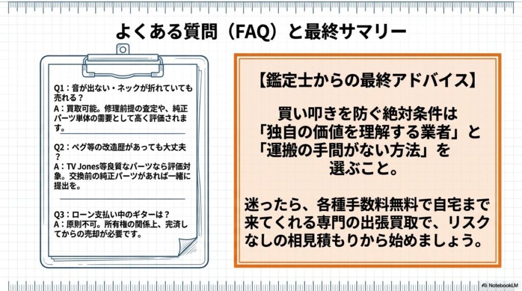 グレッチの買取や査定に関するよくある質問（FAQ）