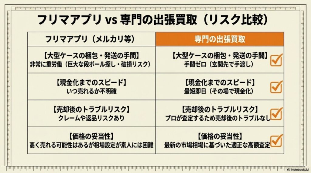 フリマアプリ（メルカリ等）と楽器専門の買取店はどちらがおすすめですか？