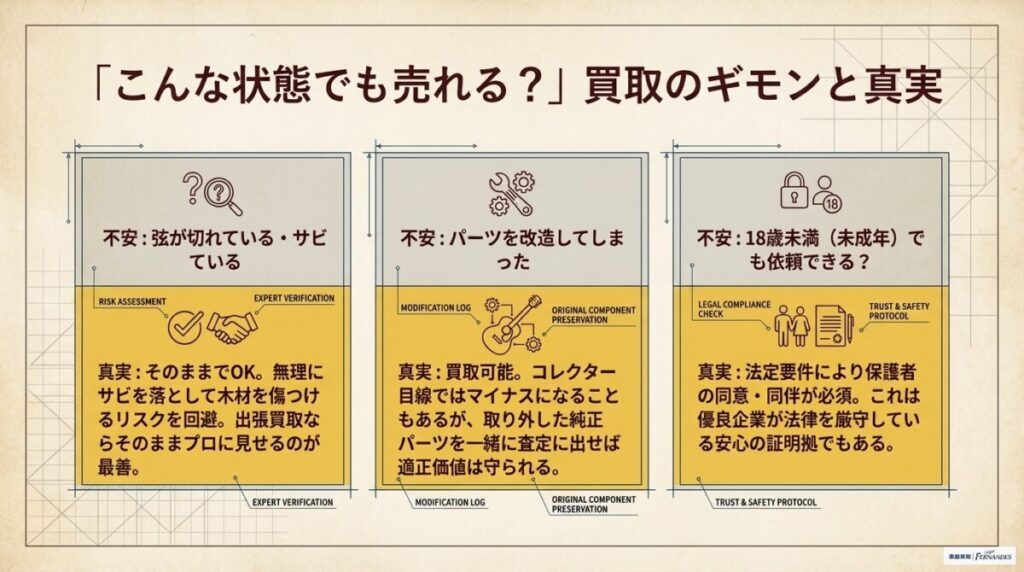 9. ネックの反りやジャンク状態のマーティンでも買取可能か？よくある質問（FAQ）