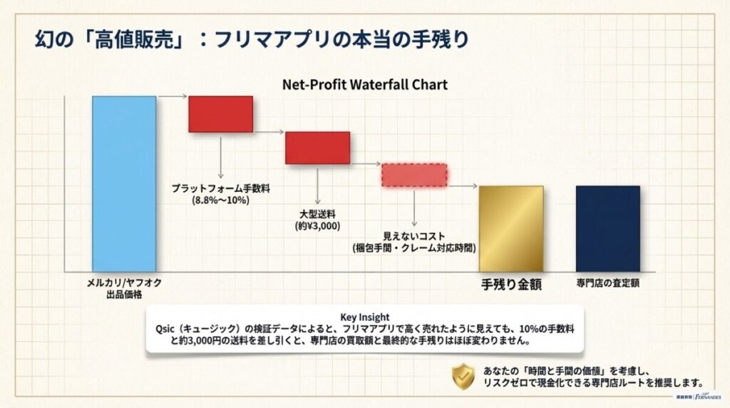 フリマアプリ（メルカリ・ヤフオク）でテイラーを売るか、買取専門店に売るか？手残り金額の比較