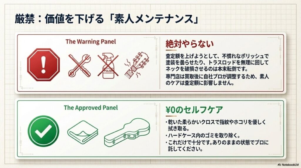 事前の素人メンテナンスはテイラー買取額アップに繋がる？0円のセルフケアとは？