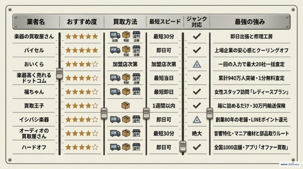 ギターアンプ買取の結論！おすすめ業者TOP9と迷ったときのキラー業者