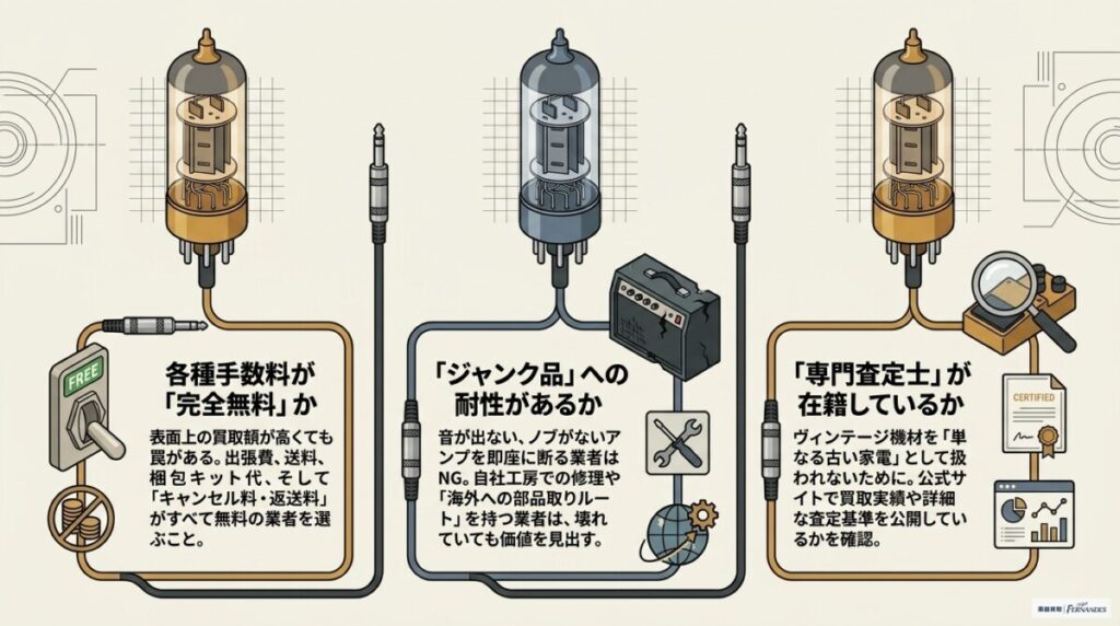 ギターアンプ買取業者の失敗しない選び方とは？査定基準と各種手数料を比較