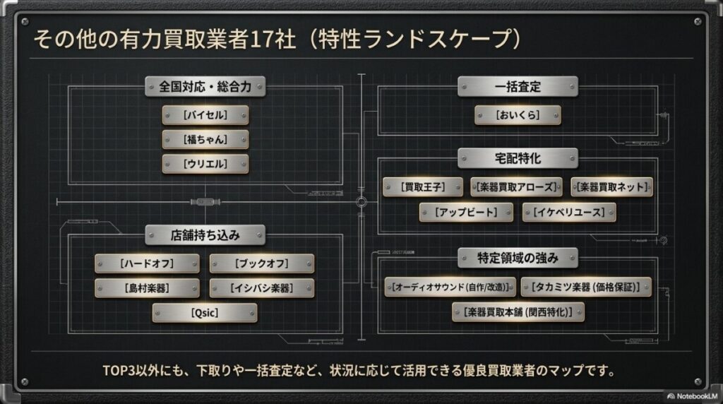 その他のおすすめベースアンプ買取業者17社一覧