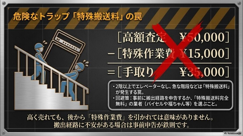 大型キャビネットの出張買取・特殊搬送料に注意