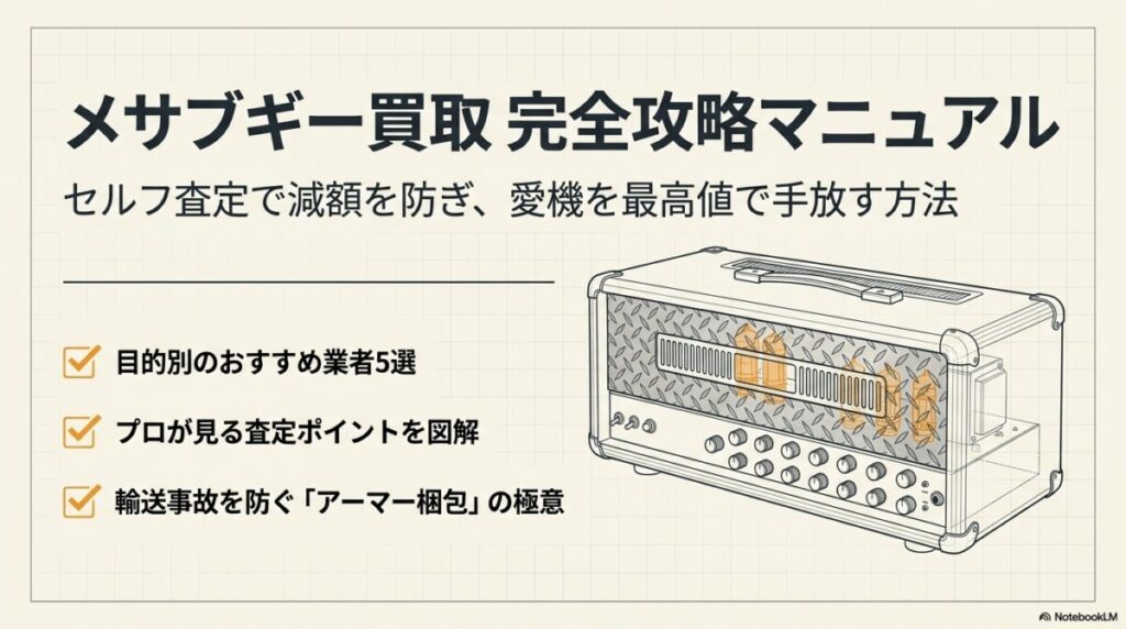 メサブギー買取おすすめ5選！セルフ査定で減額を防ぐチェックシートのアイキャッチ