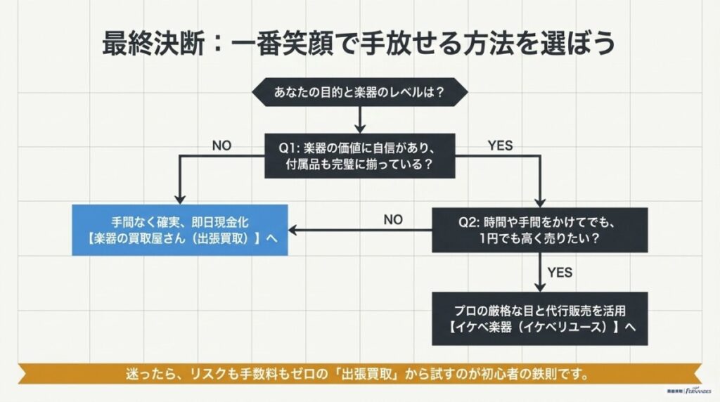 まとめ：イケベ楽器の評判と初心者が選ぶべき後悔しない買取の正解