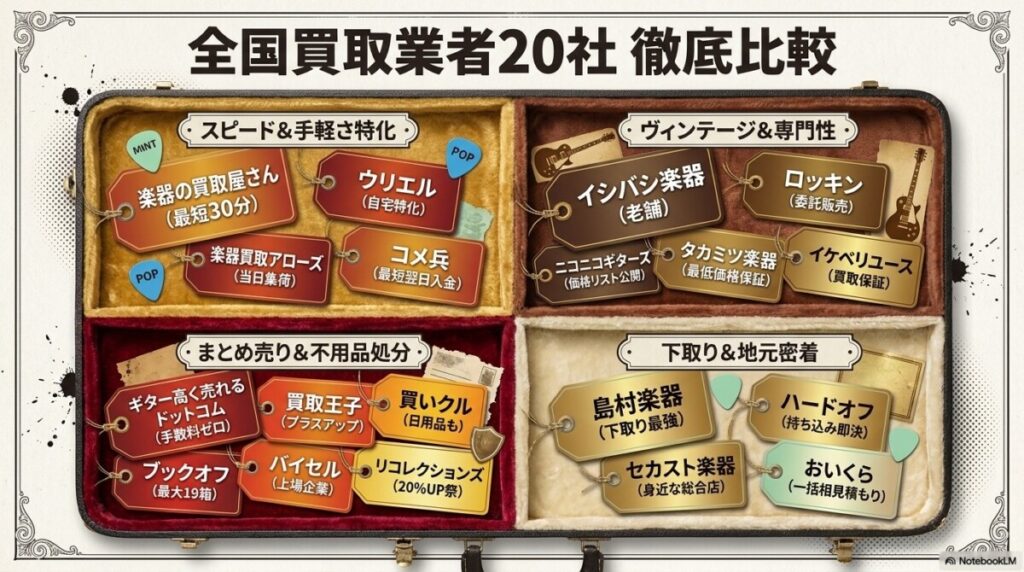 網羅的比較！レスポールの買取業者一覧（20選）