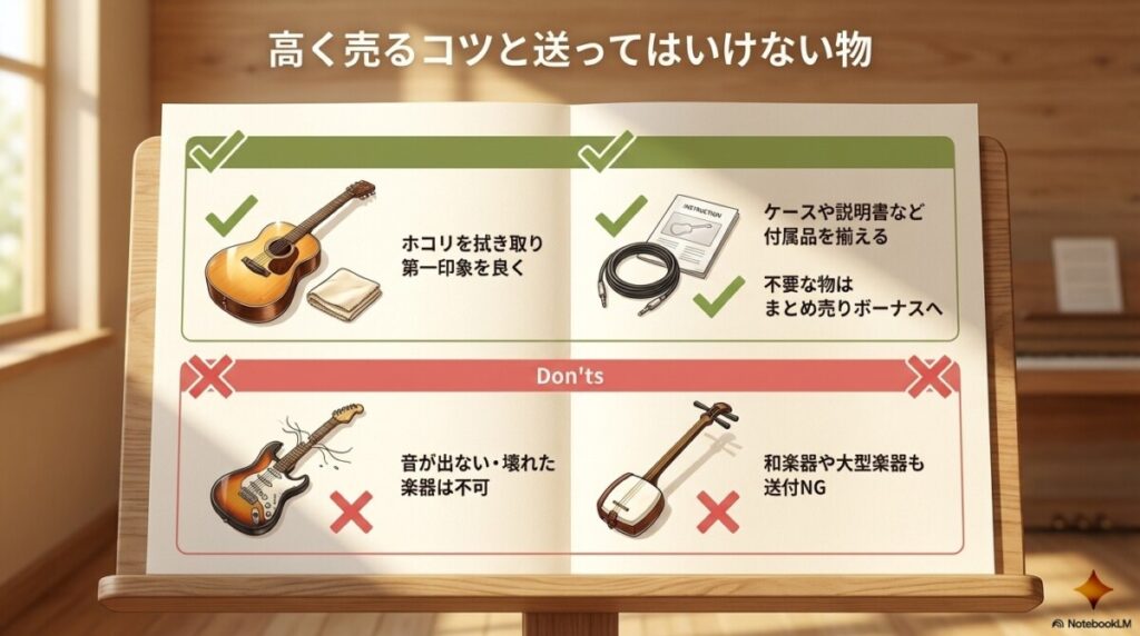 楽器買取アローズで高く売るコツと買取不可になる商品の注意点